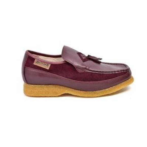 British Walkers Brooklyn Men's Burgundy Leather and Suede Slip on